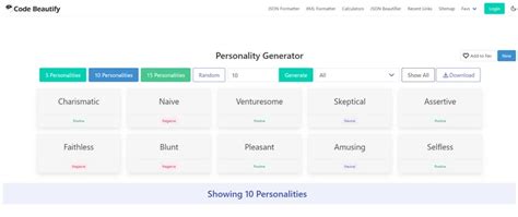 personality generator
